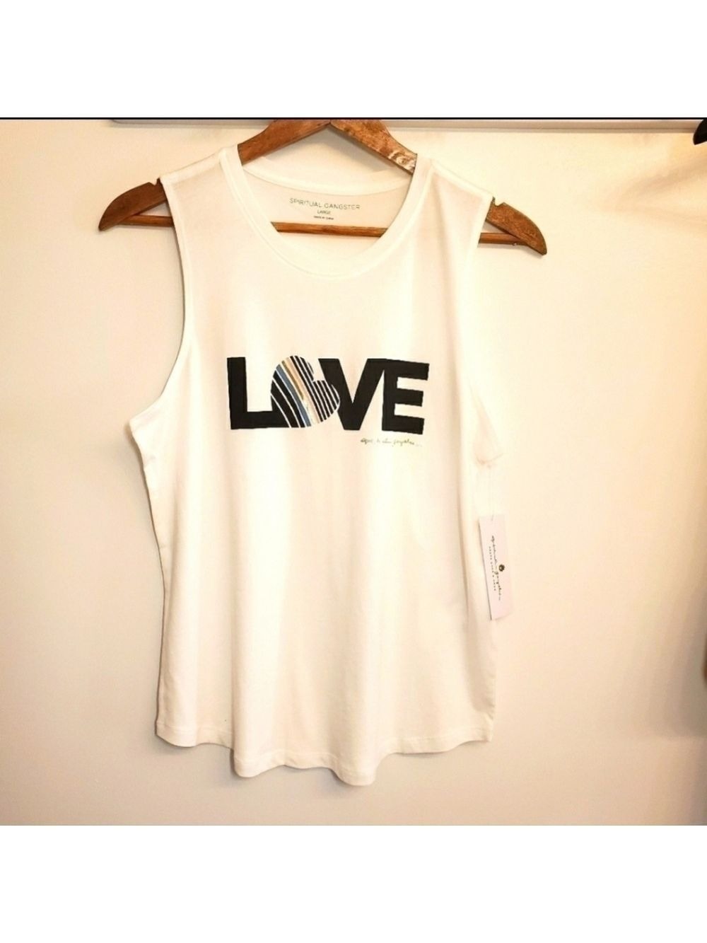 Spiritual Gangster LOVE Graphic Cotton Modal Muscle Tank Top Size Large - Picture 7 of 11